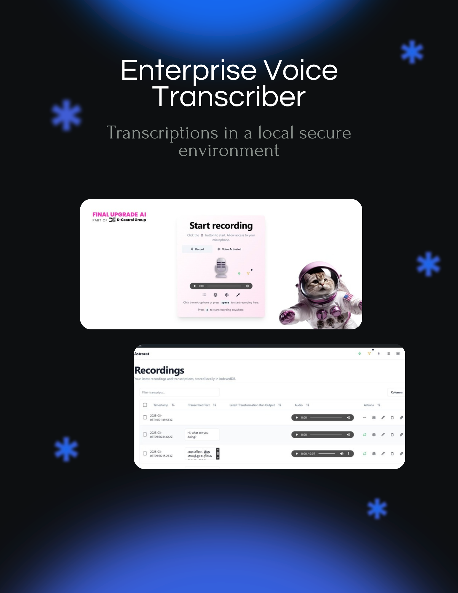 Enterprise Voice Transcriber